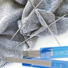 22 件编织针、DIY 手工钩针工具、编织用品、适合初学者的不锈钢单点编织套件、长而轻的编织针、各种尺寸的金属羊毛编织针，直径范围从 2 毫米到 8 毫米（0.078 英寸到 0.314 英寸）。 - 銀色 - 查看 7