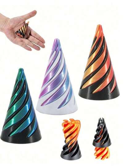 1 pieza Spinner de dedo espiral reversible impreso en 3D, juguete antiestrés con estructura espiral para decoración de escritorio, regalo perfecto para Navidad, fiesta de cumpleaños, adolescentes, spinner de dedo 3D, juguete antiestrés, apto para mayores de 14 años, giroscopio, deslizador de dedos