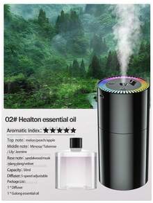 Rechargeable Car Freshener Air Diffuser Car Aromatherapy Machine Air Outlet Freshener Auto Electric Aroma Smell Home Car Air Freshener Desktop Small Household Portable Atomizer With Starry Sky Light Empty Bottle Interior Accessory