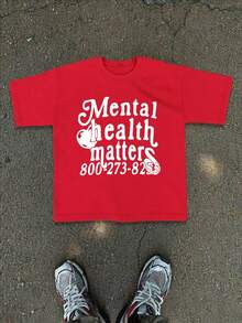 Boys & Teens' Casual Graphic Print Round Neck Short Sleeve T-Shirt, Summer Top