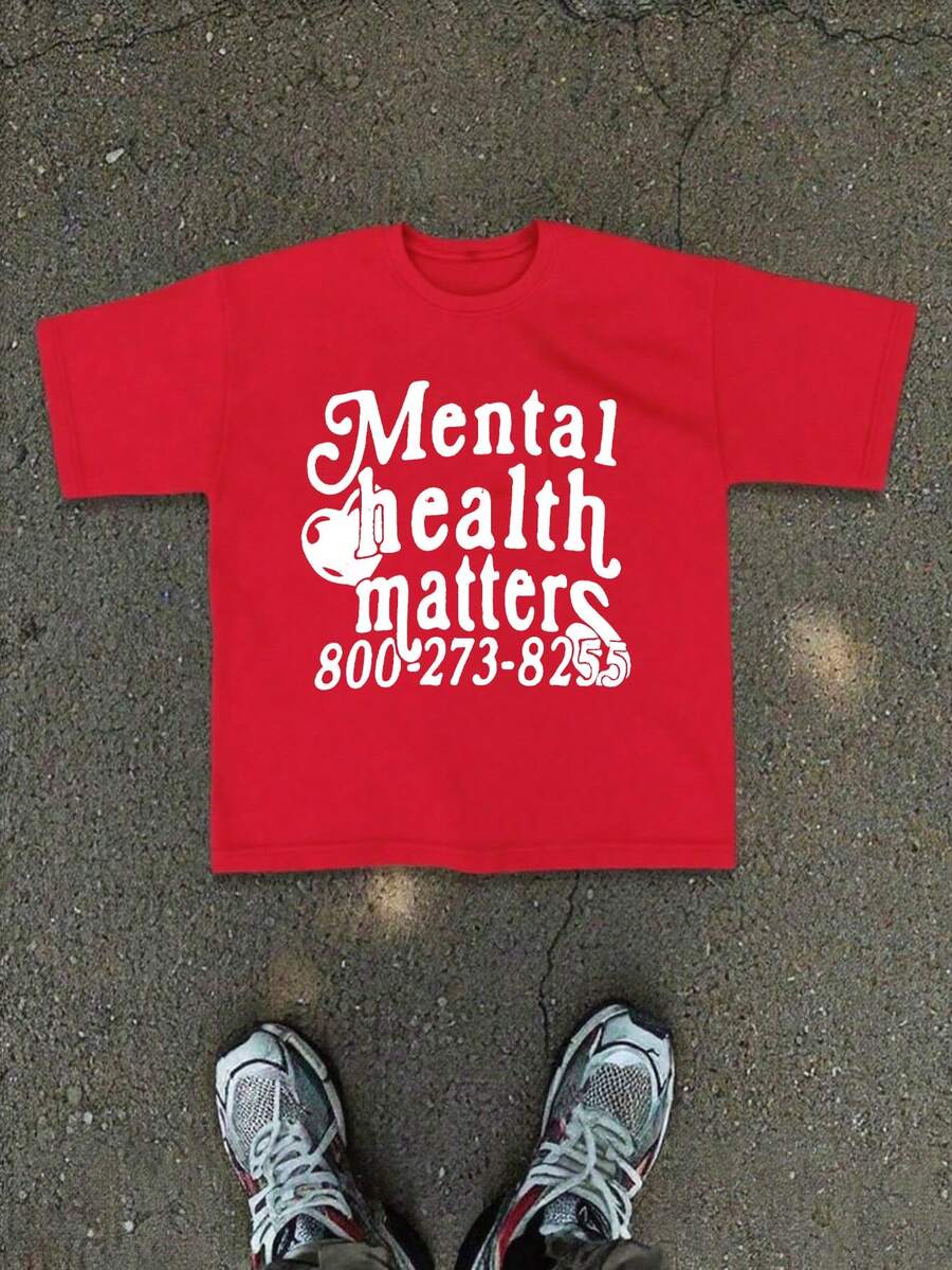 Boys & Teens' Casual Graphic Print Round Neck Short Sleeve T-Shirt, Summer Top