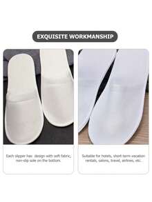 1/5/10/20双一次性包头浴室拖鞋，适合在家招待客人，价格实惠的SPA - 白色 - 查看 6