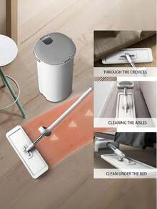 2pcs Replacement Mop Pads, Large Automatic Self-Wringing Flat Mop, 360° Rotatable Adjustable Cleaning Mop, Dry & Wet Dual Use, Hands-Free Super Microfiber Mop, Suitable For Hardwood Floors And Window Cleaning, 2025 New Household Cleaning Tool