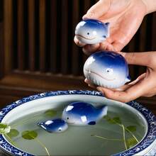 Ceramic Floating Blue Fish Cute Christmas Decorations Aquarium Decoration, Fish Tank Floating Pool Landscape Ceramic Decoration, Adding Water Surface And Underwater Atmosphere, Mini Creative Office Home And Small Pool Dedicated Fish Tank Decoration Micro Landscape Decoration Bonsai Toys Small Accessories Gifts Christmas Decorations Home