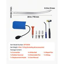 Dent Puller Kit, Paintless Car Dent Removal Tool, Auto Fen.Der Damage Repair Puller Lifter With Curved Rod, Crowbar, Rubber Hammer, Airbag, Detachable & Repair Pens, Replacement Heads Tools Kit - Multicolor - View 6