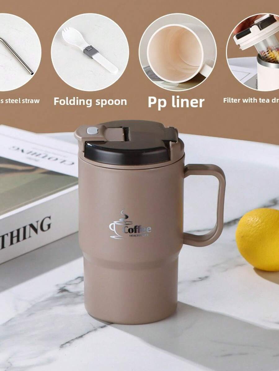 Large Capacity Straw Cup Simple Coffee Cup Tea Water Separation ...
