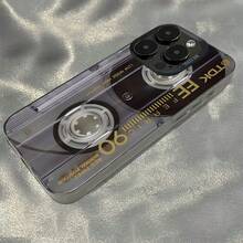 1pc Retro Cassette Tape Design Fashionable Phone Case, Commuter Series Case Compatible With IPhone 11, 12, 13 Pro Max, 14 Pro Max, 15 Pro Max, 16, 13, 14, 15, Plus, Pro, Max, Personalized Durable Accessories For Stylish Phone Users, Gifts For Friends And Family - Multicolor - View 4