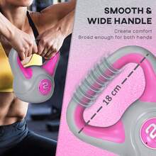 SPORTNOW Kettlebell, 2kg Kettle Bells With Handle For Home Gym Weight Lifting And Strength Training, Pink And Grey - Pink - View 3