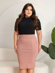 Women Skirts - 乾枯玫瑰色 - 查看 2