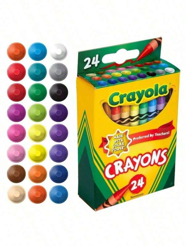 6/8/12/24 piezas Útiles escolares, 24 piezas de crayones de cera, colores vibrantes, suave para colorear, adecuado para arte, manualidades en el aula, regalos [Estilo aleatorio]
