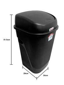 Bote Para Basura Balancín, Mediano, Capacidad 23LT, Resistente y Duradero, 29 * 30 * 51.5 cm - Negro - Ver 2