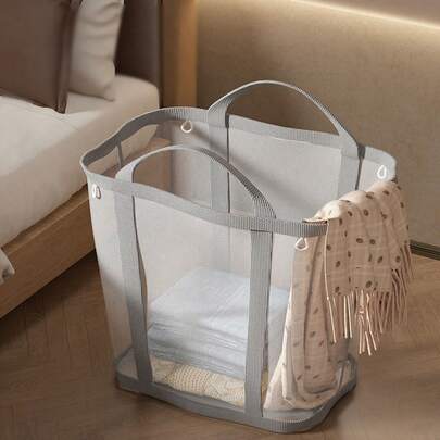 1 giỏ đựng quần áo bẩn có thể gấp gọn dung tích lớn, thùng đựng đồ chơi gia dụng, treo tường cho phòng tắm