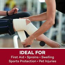 Dealmed Non-Adherent Cohesive Bandage Wrap – 3 X 5 Yards, 1 Roll Non-Woven Breathable Self Adherent Wraps First Aid Kits, Athletics, Swelling, Sprains, Animal Wraps, Tan