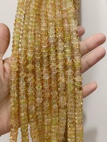 100pcs 5mmx8mm Imitation Jade, Agate, Abacus Beads, Solid Color Spacer Beads, Wheel Beads, Jewelry DIY Accessories, Bracelets, Keychains, Necklaces Craft Decorations, Beads Materials, Colorful, Can Add Inspiration To Your Creations - Imitation Jade Flower Blasting 5*8mm - View 15