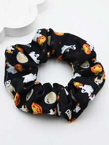 New - Arrival Halloween Fabric Scrunchies Set | Various Prints, Including Pumpkins, Versatile Hair Accessories For Wholesale,This Set Of Halloween - Themed Fabric Scrunchies Offers A Wide Variety Of Designs, Perfect For Adding A Spooky