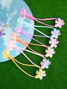 7/10/14pcs Set AB Color Beads Double-Headed Hair Scrunchies, Y2K Girly Grunge Style Hair Accessories, Suitable For Casual Daily Wear, Party, Dance, Shiny Decoration Hair Ties Ponytail Holders Hair Elastics Hair Rope, Hair Bobbles Head Accessories