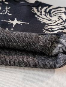 男童街头抽象图案针织套头衫，百搭日常穿着，春秋冬皆宜