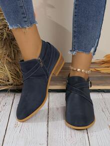 Western Style Side Zipper Buckle Casual Short Sleeve Shirt, Suitable For Campus And Outdoor