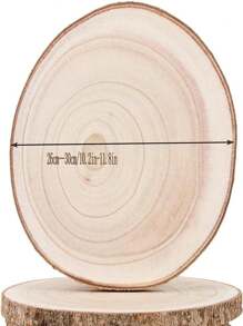 2 Stücke große Holzscheiben, natürliche Holzscheiben, unbearbeitete Holz Tischmittelstücke, Holzscheiben für Tischmittelstücke, zur Präsentation, Basteln, Malen, Tischdekoration, Holzbrennen, DIY Projekte, Weihnachten