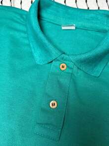 Men's PLAIN POLO Shirt Premium Cotton Pique Fabric Promotion - 綠色 - 查看 4