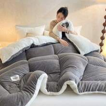 1pc Reversible Warm Fleece Blanket, Suitable For All Seasons