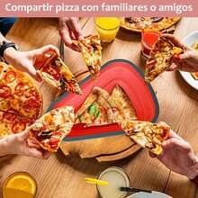ANTSAY Silicone Pizza Box, Triangular Collapsible Pizza Box With 5 Pizza Trays, Microwave Is Ok And Reusable - 橘色 - 查看 6