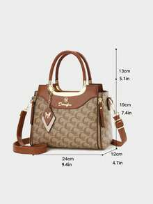 新款时尚高端印花母女包三件套女士手提包 - 棕色 - 查看 5