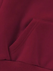 Girls' Printed Pocket Sweatshirt, Big Tween Girl - Burgundy - View 5