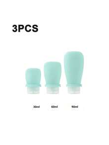 30毫升/60毫升/90毫升硅胶旅行瓶套装，可重复灌装防漏旅行容器，适用于乳液、洗发水、护发素、化妆品等，适合浴室、宿舍使用，3种颜色可选 - 彩色 - 查看 21