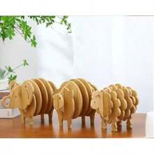 Juego de 7-8 posavasos de bambú, almohadillas aislantes del calor para tazas, platos, ollas, con diseños de animales lindos, decoración de mesa, excelente regalo de cumpleaños