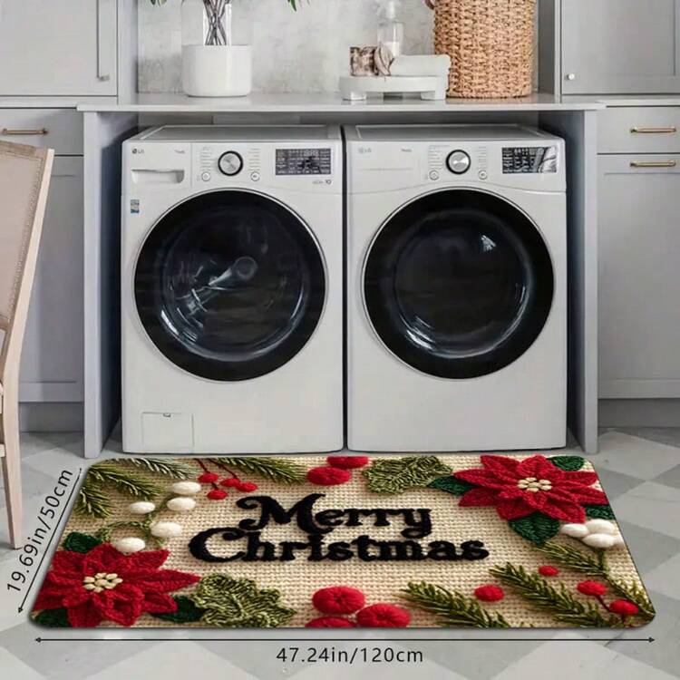 1pc Interesting Christmas Bathroom Mat, Kitchen Mat, Doormat, Christmas Indoor Home Decor, Christmas Gifts, Anti-Slip Carpet Mat, Bathroom Small Rug - Super Absorbent, Anti-Slip, Machine Washable, Rectangular Velvet Doormat, Suitable For Bathroom Or Bedroom Decor Bathroom Kitchen Decor Kitchen Rug - Multicolor - View 17