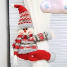 Christmas Decoration Knitted Santa Claus Doll Window Curtain Buckle Cartoon Figurine Hanging Ornament, Hotel Holiday Supplies, Theme Party Home Decor Christmas Decorations Room Decor Christmas Decorations Home