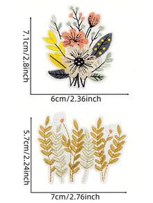 1 套 3/8 件自然风格刺绣补丁可爱卡通时尚涤纶徽章贴花 DIY 服装熨烫补丁缝纫配件布贴适用于背包、牛仔裤、夹克、T 恤、帽子、连衣裙等 - 彩色 - 查看 7