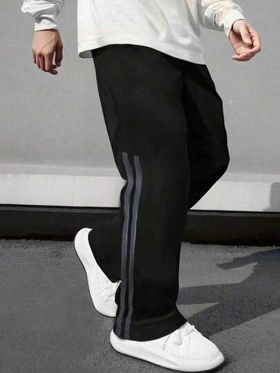 1pc Tween Boys Personalized Patchwork Loose Casual Outdoor Pants