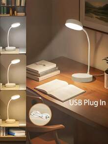 1pc 360° Adjustable Gooseneck USB Reading Light, Bedroom LED Lamp, Eye-Protection Desk Lamp, Bedroom LED Light, Book Light, Bedside Reading Light, USB Powered Lighting Fixture - White - View 6