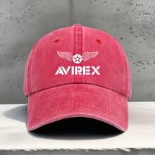 Fashion Pattern AVIREX Letter Print Baseball Cap, Lightweight Breathable Grandpa/Dad Hat | Outdoor Travel Beach Sports Casual Unisex Skateboarding Hats Men And Women Holiday Event Minimalist Design Comfort Headwear, Casual Wear, Hat, Stylish Cap, Breathable Fabric, Comfortable Fit, Printed Hat, Unisex Cap, Outdoor Enthusiasts, Women's Accessory - 紅色 - 查看 10
