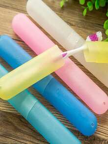 1pc/2pcs/4pcs Travel Toothbrush Protective Case, Minimalist Portable Dustproof Toothbrush Holder For Home Use