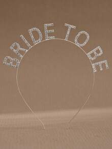 1 pieza Diadema de aleación con letra "DAMA DE HONOR" con strass, accesorio de calidad para fiesta de boda, dama de honor, accesorios para el Día de San Valentín - Plateado - Ver 13