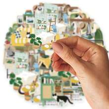 30 件温暖家居可爱图案贴纸，适用于办公室、电脑、手机壳、相册、行李箱、记事本、学校笔记本、剪贴簿、学校用品、绿色美学、文具 - 綠色 - 查看 3