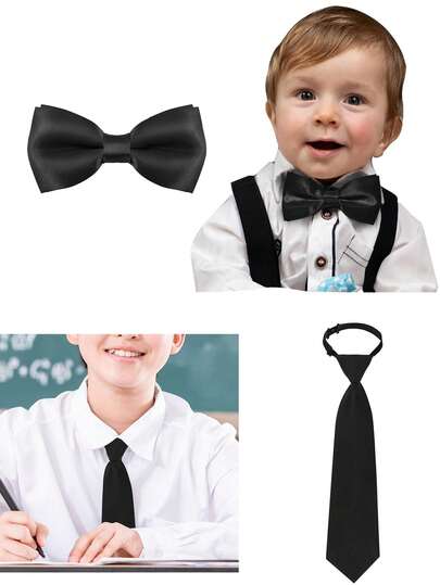 Adjustable Children's Bowknot, Classic Solid Color Bowknot For Boys, Suitable For Wedding, Graduation, School Uniform