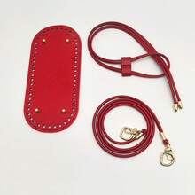 3 Piezas Kit de Fabricación de Bolsos DIY con Cadena, Base de Bolso de Cubo de PU y Correa para el Hombro, Accesorios de Bolso de Ganchillo