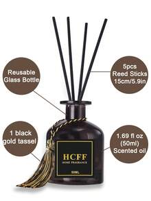 1/8 包 2 盎司/50 毫升藤条香薰礼盒套装，包含茉莉和薰衣草精油，无焰香薰机，清新空气，是家居装饰、酒店、客厅、书房、卧室、浴室的理想之选。 - 多色 - 查看 3