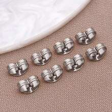 20/50pcs Stainless Steel Butterfly Safety Earrings Backs Ear Nuts Earring Backs Replacements For Studs Earrings Stoppers - Multicolor - View 8