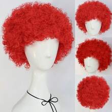 Perruque bouclée volumineuse, perruque afro synthétique courte, rétro années 70/80, boucles spiralées moelleuses, élastique et douce, apparence naturelle, convient pour le port quotidien, les fêtes d'Halloween, les événements sportifs, les concerts, le cosplay, le scientifique fou, l'artiste fou, le clown amusant, les tenues rock disco cool et uniques. Unisexe, plusieurs couleurs disponibles, excellent cadeau/décoration pour Noël, anniversaire, Thanksgiving, facile pour les débutants. - Multicolore - Voir 14