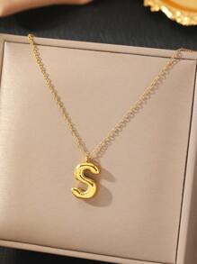 1 件不锈钢 26 字母吊坠项链，时尚优雅，送给她的绝妙礼物