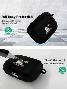 健身哭泣鸭耳机保护套，兼容耳机保护套1/2代耳机，新款无线耳机保护套3/Pro/Pro2耳机保护套，男女朋友礼物 - 黑色 - 查看 6