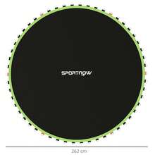 SPORTNOW Trampoline Replacement Mat With Eight Rows Of Stitching, Spring Pull Tool, 54 V-Hooks, For 10ft Trampoline, Using 14cm Springs, Trampoline Jumping Mat, Green - Green - View 2