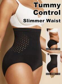 1pc High Waist Seamless Breathable Shaping Bodysuit, Black Tummy Control Panty Shorts For Women Flat Belly Sheath Slimming Pants Underwear Shorts Lingerie Briefs Shapewear Waist Trainer Shaper  Summer