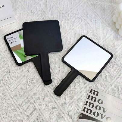1pc Minimalist Elegant Handheld Mirror/Student Dormitory Makeup Mirror/Portable Small Mirror, Convenient For Touch-Ups