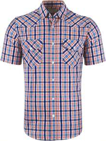 Mens Short Sleeve Plaid Button Down Shirt Western Casual Shirts With Two Pocketshalloween - Hồng - Xem 3